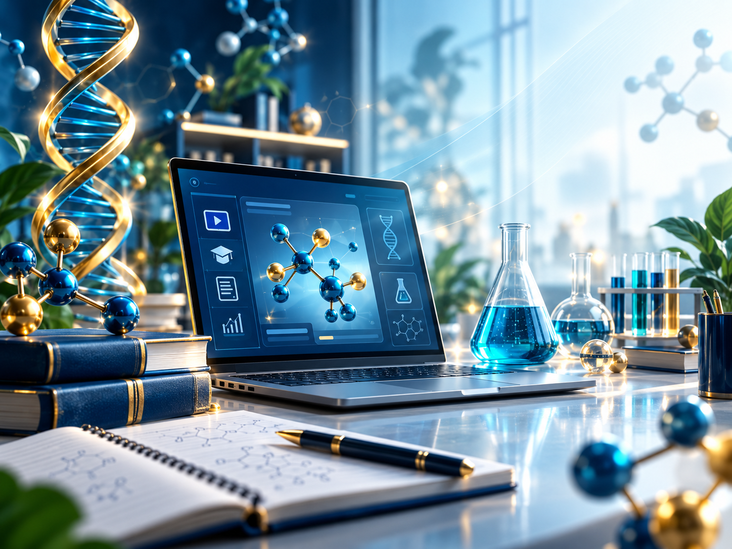 بيئة تعلم الكيمياء داخل منصة KAJY CHEM
